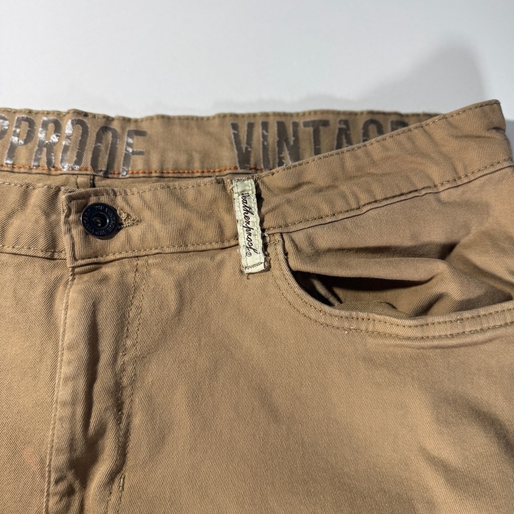 Weatherproof Vintage Mens Slim Fit Tan Khaki Pants 36x32 Stretch 5-Pocket Chinos - Picture 8 of 12